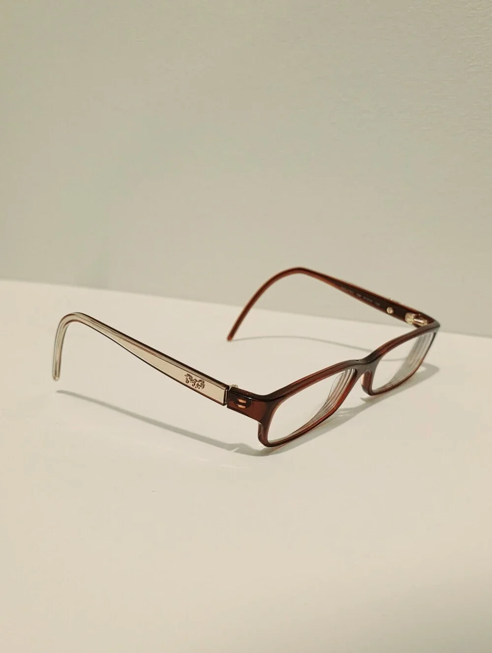 D&G Dolce & Gabbana 4160 Brown Rectangular Eyeglasses Frames 51-15-135 Italy